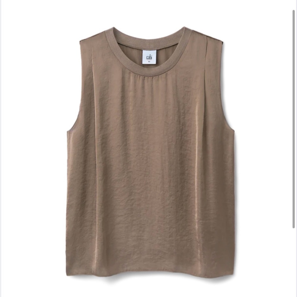 NWT CABI  Women's Taupe Sleeveless Tank Top